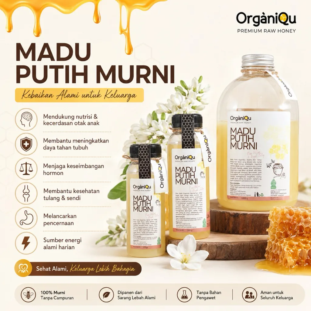 madu_putih_murni2 Madu Putih Murni Bee Pollen + Royal Jelly. - Image 2